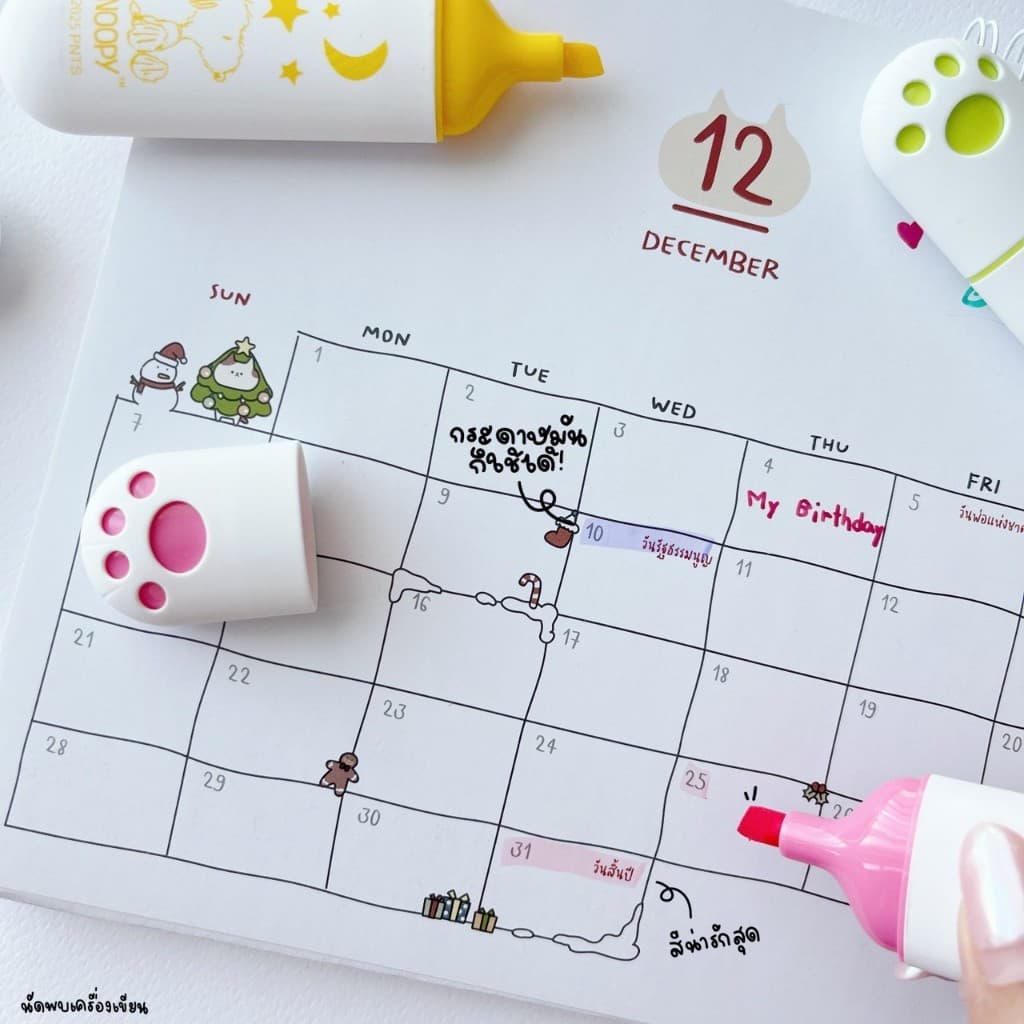 Sakiso ปากกาเน้นข้อความ ไฮไลท์ Peanut Snoopy รูปที่ 3