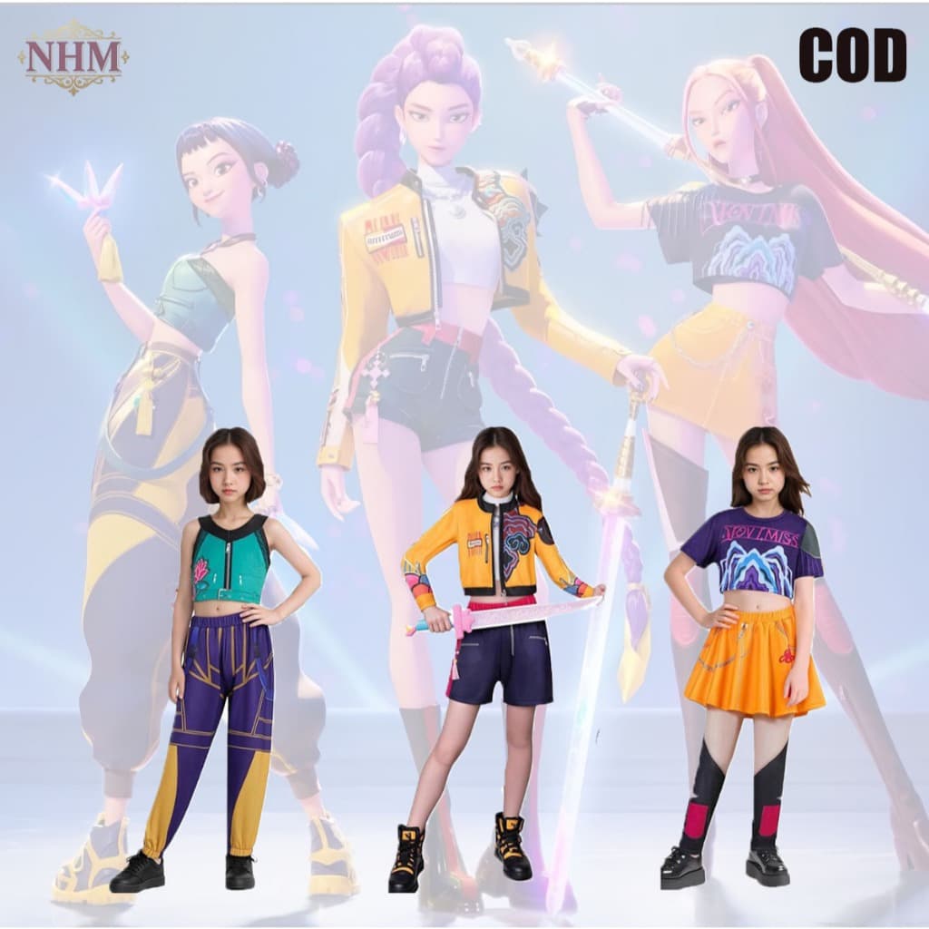 สินค้าจุด/ชุดสูทคอสเพลย์เด็ก แอนิเมชั่นKPOP DEMON HUNTERS RUMI ZOEY MIRA มหกรรมอะนิเมะ/เสื้อฮู้ดซิป รูปที่ 9