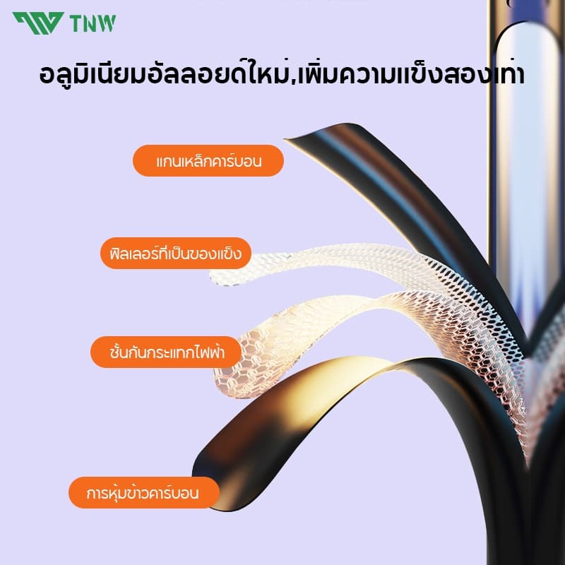 TNW S30 ไม้เซลฟี่ พร้อมรีโมทบลูทูธ กันกระแทก 1.8 ม. ขาตั้งกล้อง หมุนได้ 360° ไม้เซลฟี่ไร้สาย ไฟ LED ไม้เซลฟี่แบบพกพา รูปที่ 5