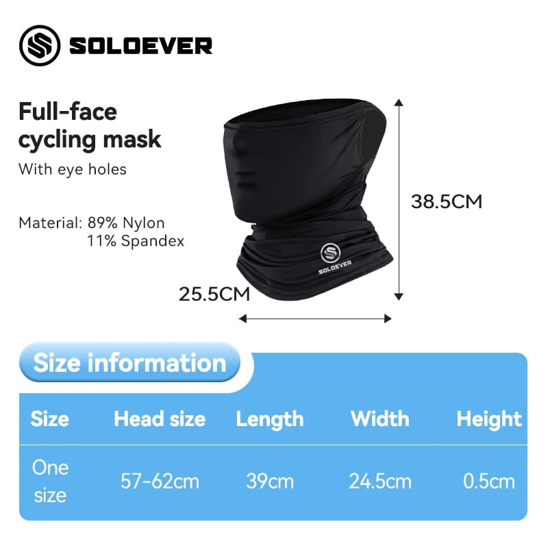 SOLOEVER Balaclava Face Mask สําหรับขี่รถจักรยานยนต์และขี่จักรยาน Biker Mask PM2.5โม่งระบายอากาศ กันฝุ่น กันรังสีuv รูปที่ 8