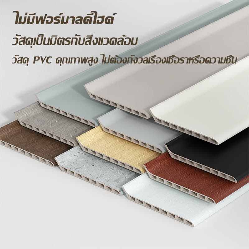 ปกป้องผนังอย่างมั่นใจ! บัวผนัง WPC กันความชื้น 100% ไม่บวมเกร็ง ไม่หลุดล่อนแน่นอน ทนทานรับประกันยาวนาน รูปที่ 2