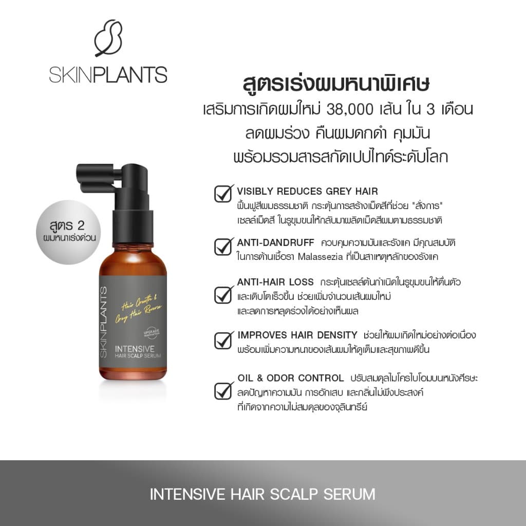 SKINPLANTS REJUVENATE SCALP & HAIR TONIC SERUM เซรั่มบำรุงหนังศีรษะ ลดผมร่วง ลดผมร่วง ลดผมหงอก 33ml. รูปที่ 4