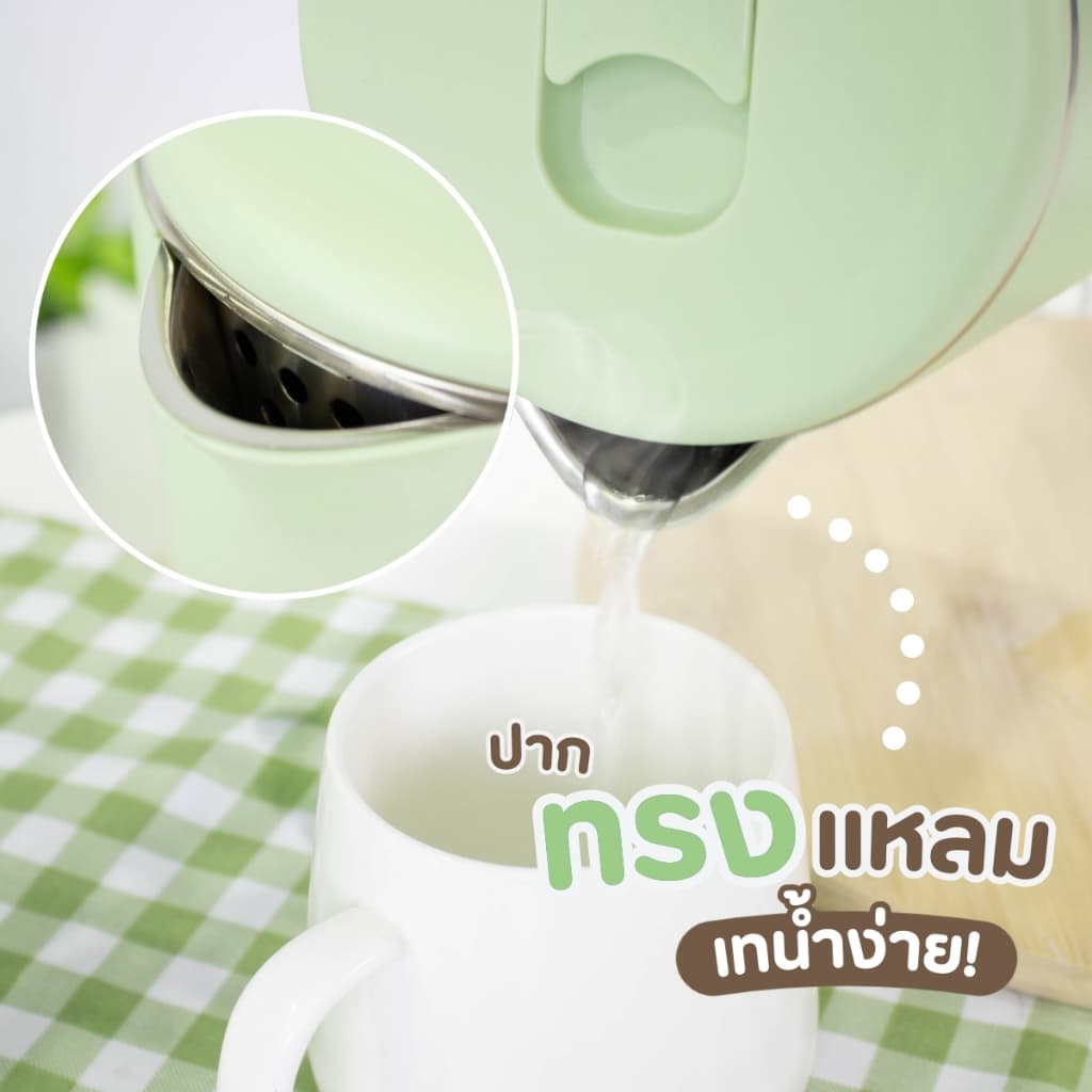 กาต้มน้ำไฟฟ้า2.3L ลายเป็ด กาต้มน้ำ กาต้มน้ำปิดอัตโนมัติ สแตนเลส กาน้ำร้อน รูปที่ 4