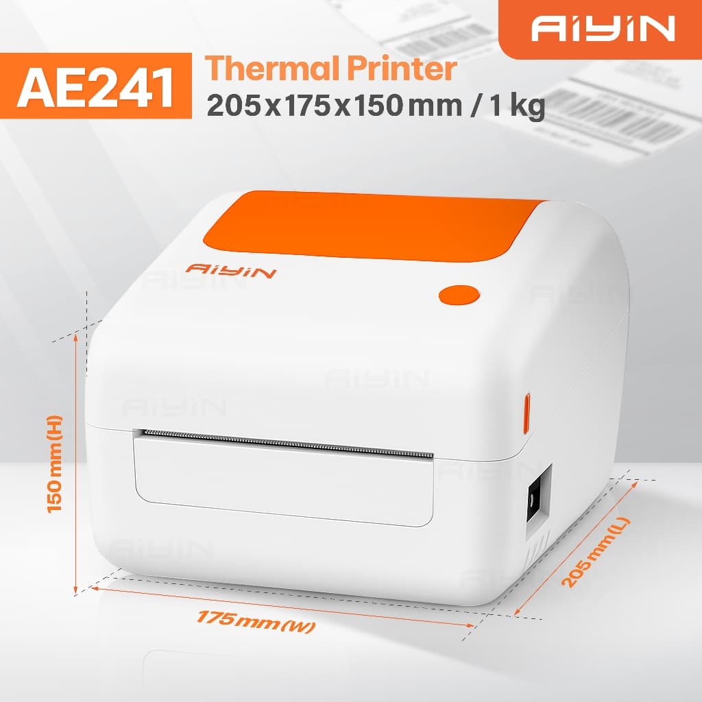 AiYin AE241 เครื่องปริ้นความร้อน ใบปะหน้า ฉลากสินค้า/ยา บาร์โค้ด ไม่ใช้หมึกThermal Printer ฟรีกระดาษ รูปที่ 2