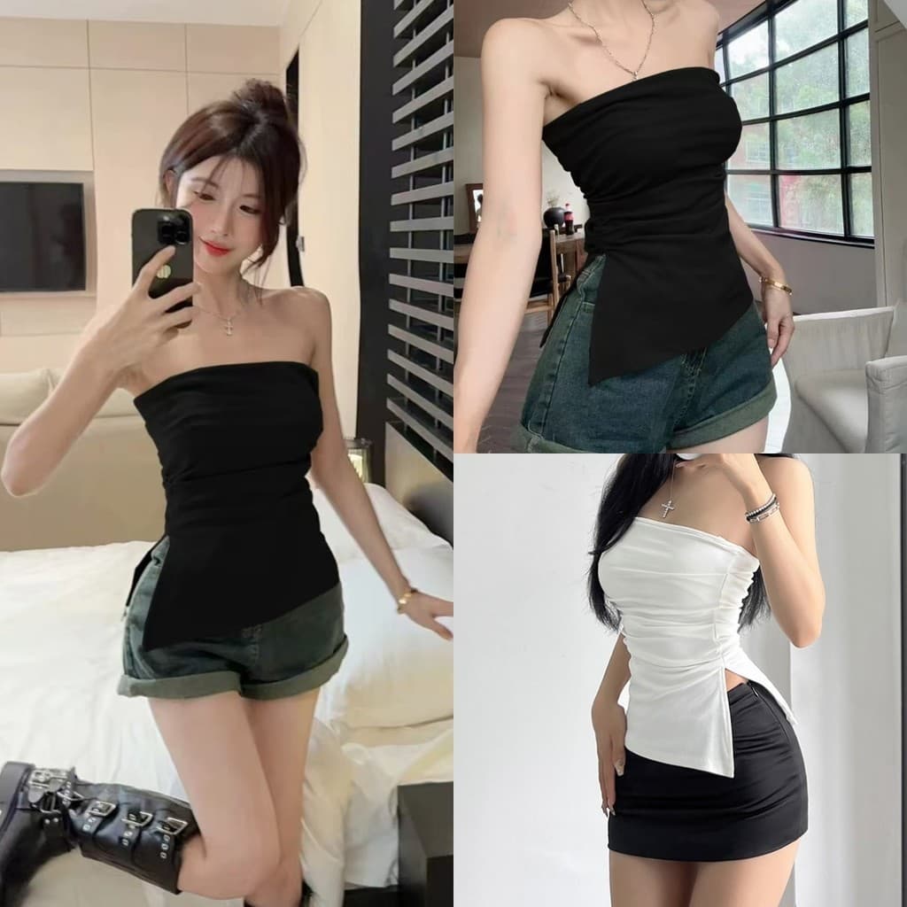 Hotgirl เสื้อกล้ามสีทึบสไตล์สาวร้อนเซ็กซี่สำหรับผู้หญิงเสื้อกระชับสัดส่วนสำหรับผู้หญิง รูปที่ 1