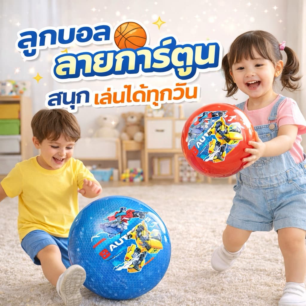 ลูกบอล 9 นิ้ว ลายลิขสิทธิ์แท้ ของเล่นกลางแจ้ง สีสันสวยงาม เสริมสร้างจินตนาการของคุณหนูให้ดียิ่งขึ้น รูปที่ 2