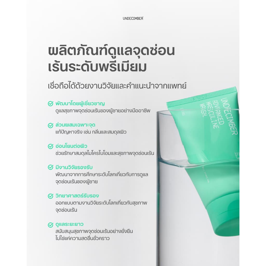 Undecimber ผลิตภัณฑ์ทำความสะอาดจุดซ่อนเร้นผู้ชาย Advanced Masculine Wash รูปที่ 7