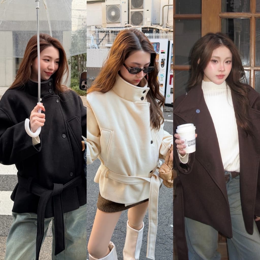 MALIMAYS - Buttoned Wool Coat เสื้อโค้ทผ้าวูล