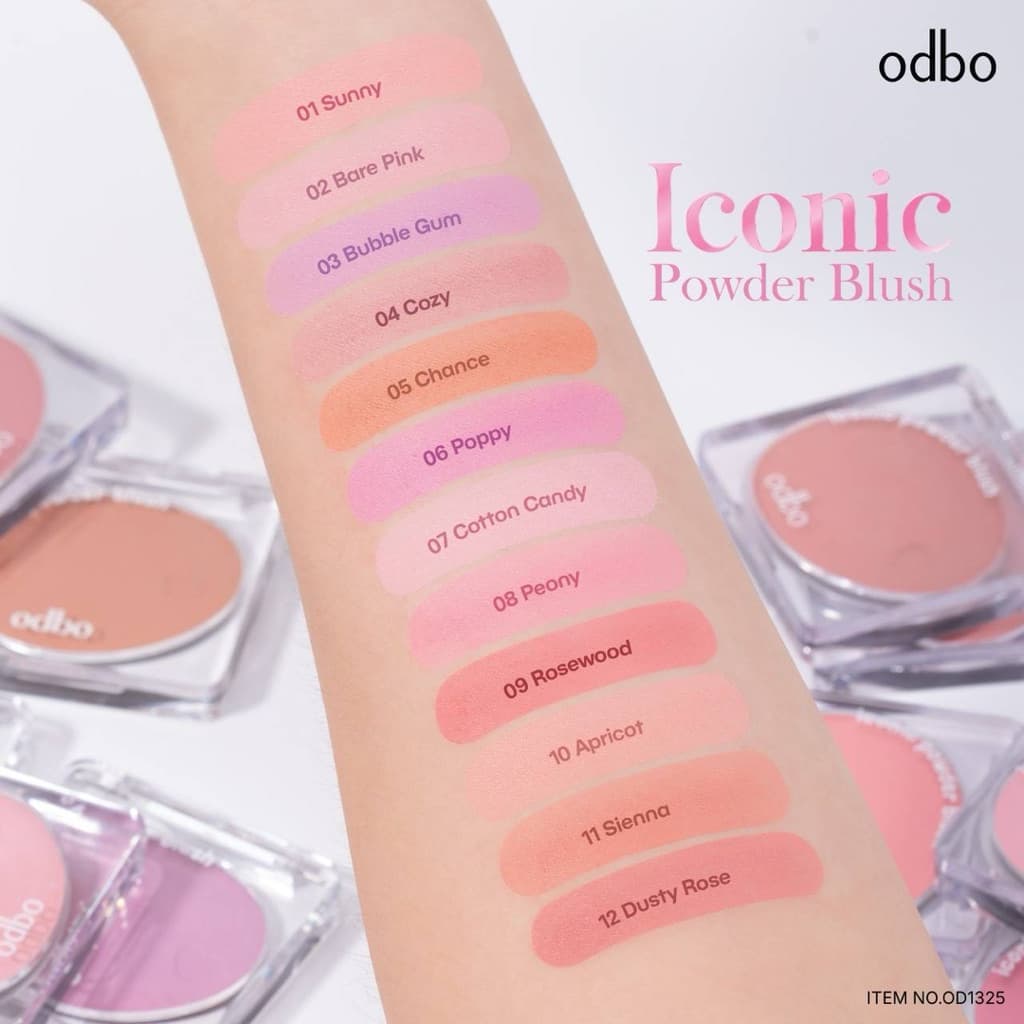 Odbo iconic powder blush OD1325 โอดีบีโอ ไอโคนิค พาวเดอร์ บลัช รูปที่ 8
