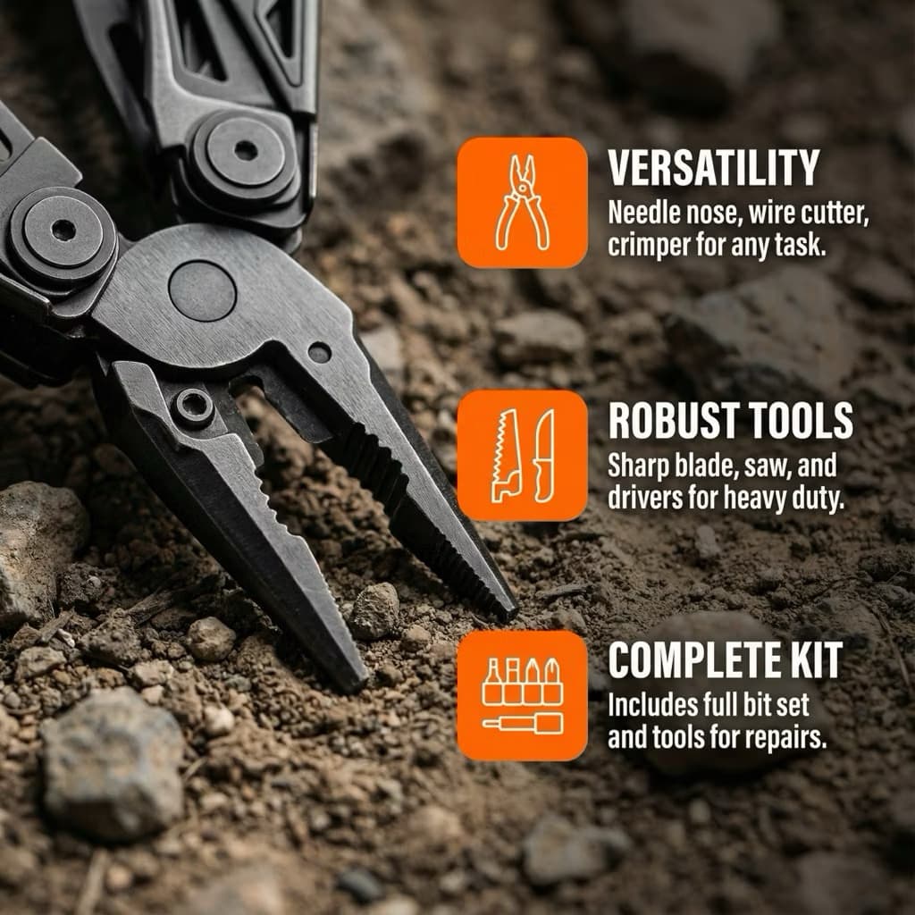 Multi-functional combination pliers, vehicle-mounted multi-functional pliers, combination folding pliers รูปที่ 3