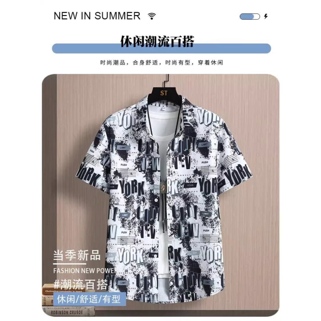 เสื้อเชิ้ตฮาวายสุภาพบุรุษเทศกาลดอกไม้ลายดอกไม้เสื้อสไตล์ฮาวาย รูปที่ 4
