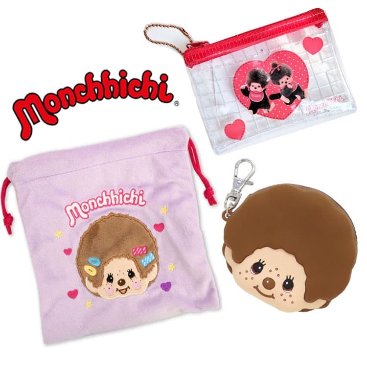 กระเป๋าหูรูด ถุงผ้าหูรูด กระเป๋าใส่เหรียญ Monchhichi มอนชิชิ แท้100% รูปที่ 1