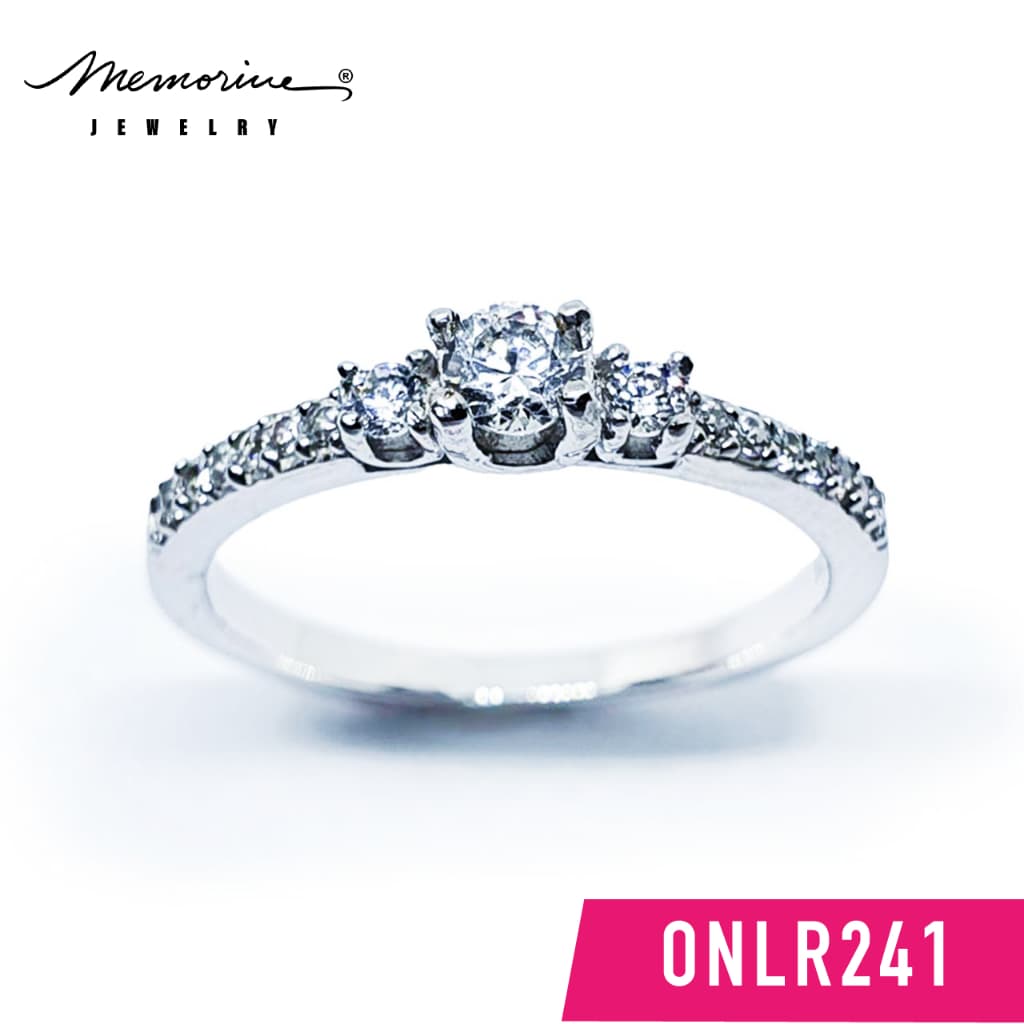Memorine Jewelry แหวนเงินแท้ 925 ฝังเพชรสวิส : ONLR241 รูปที่ 1