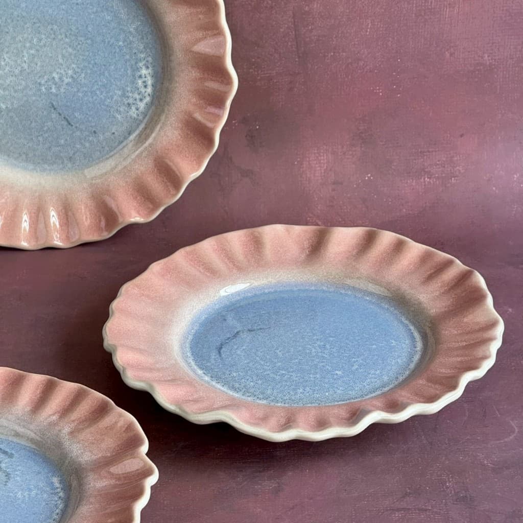 จานเซรามิค จานแบ่ง จานขอบหยัก ขนาด 8.25 นิ้ว Side Plate Ceramic *อ่านคำอธิบายก่อนสั่งซื้อ* เข้าไมโครเวฟได้ - AT1CERAMIC รูปที่ 8