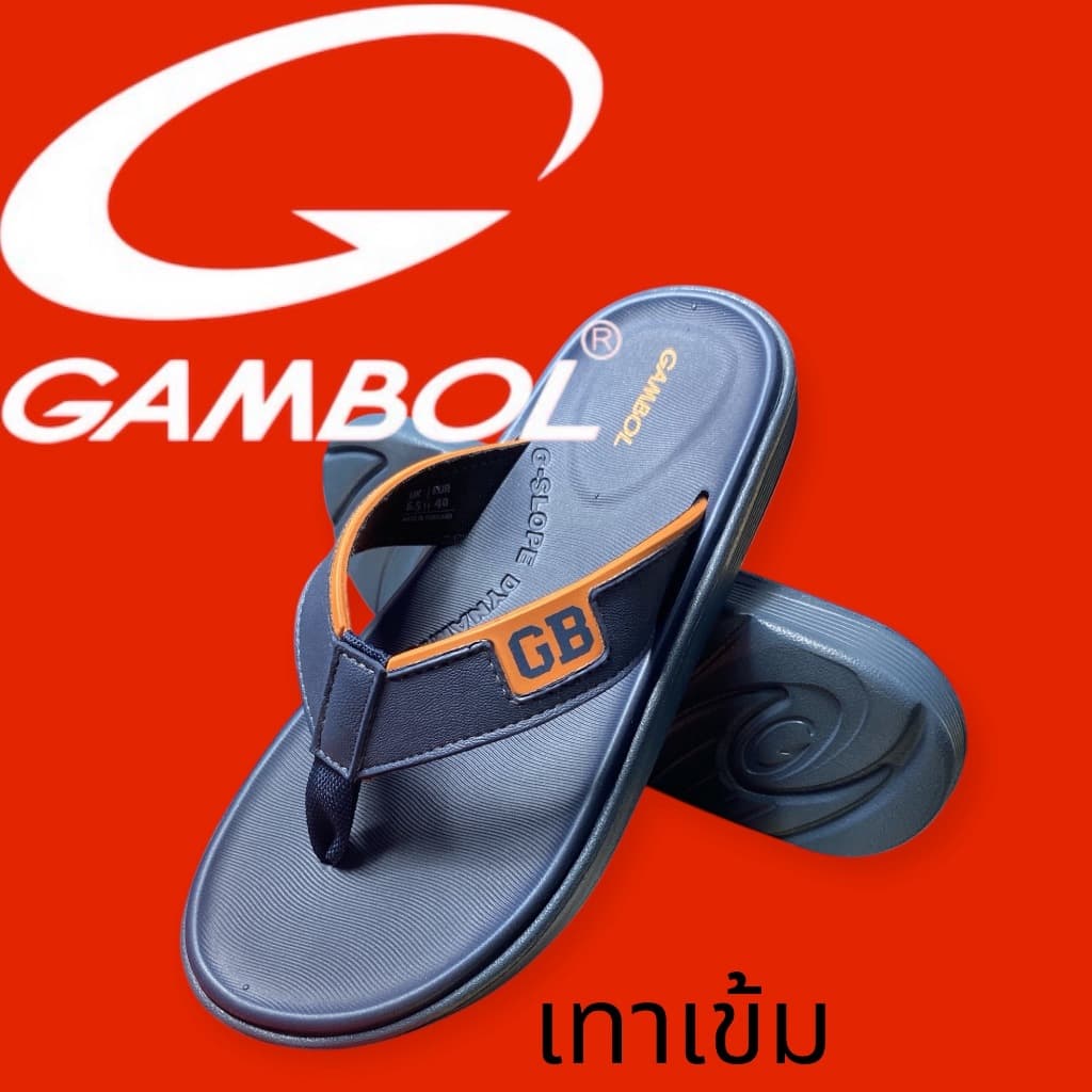 GAMBOLรองเท้าแตะหนีบรุ่นGM41145siez40-44สีดำ/ครีม/น้ำตาล/เทาเข้ม รูปที่ 3