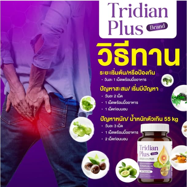 ผลิตภัณฑ์เสริมอาหารทริเดียน ริดสีดวง ขับถ่ายปกติ ปรับระบบลำใส้ให้สมดุล รูปที่ 5