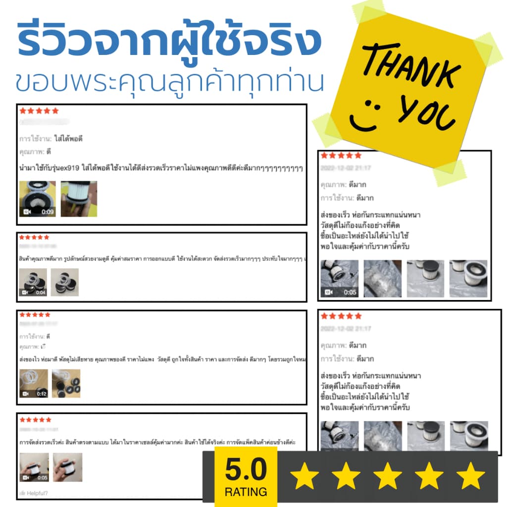 AIRY ไส้กรอง เครื่องดูดฝุ่น DEERMA CM800 CM818 EX919 กรอง ฝุ่น เส้นผม เดียร์ม่า รูปที่ 8