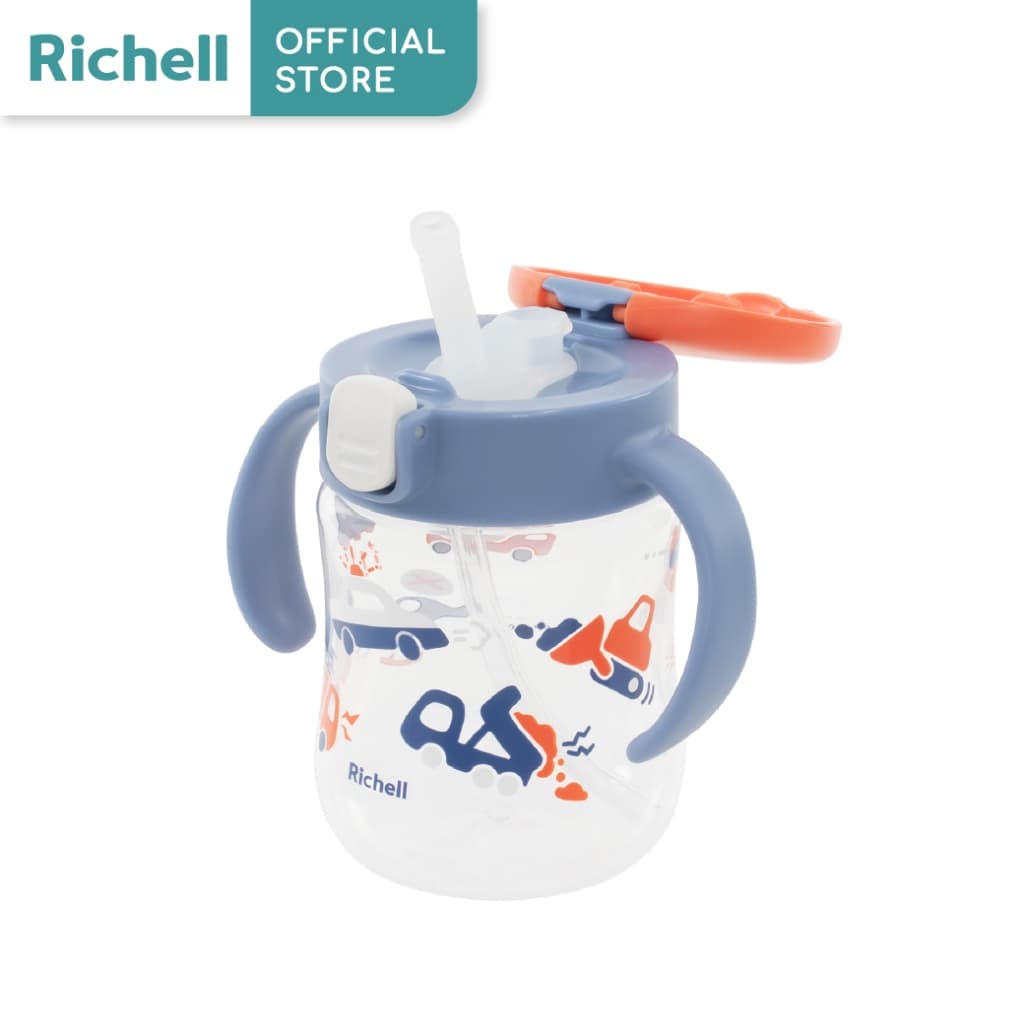 Richell MUGOOD! strawcup ลายใหม่ แก้วหัดดื่มกันสำลัก คว่ำไม่หก ตกไม่แตก ขนาด 200ml รูปที่ 6