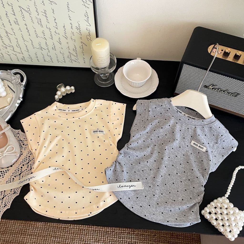 เสื้อเด็กแขนกุด ลาย Polka Dot สไตล์เกาหลี รูปที่ 4