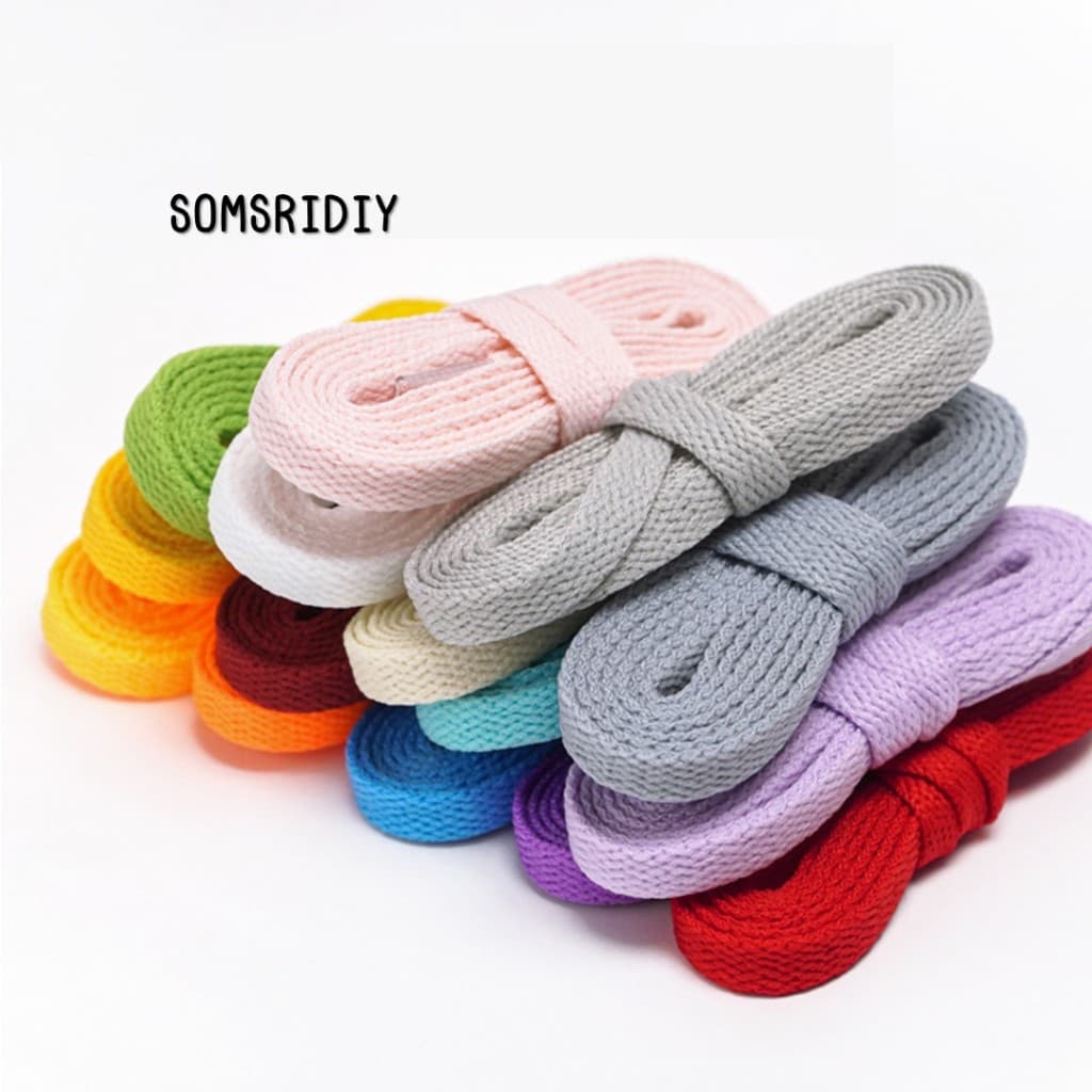 R02เชือกผูกรองเท้าแบบแบน 120เซน สีสดใส สำหรับรองเท้าผ้าใบ รองเท้ากีฬา รองเท้าลำลอง คุณภาพดี เส้นใยถักแน่น รูปที่ 3