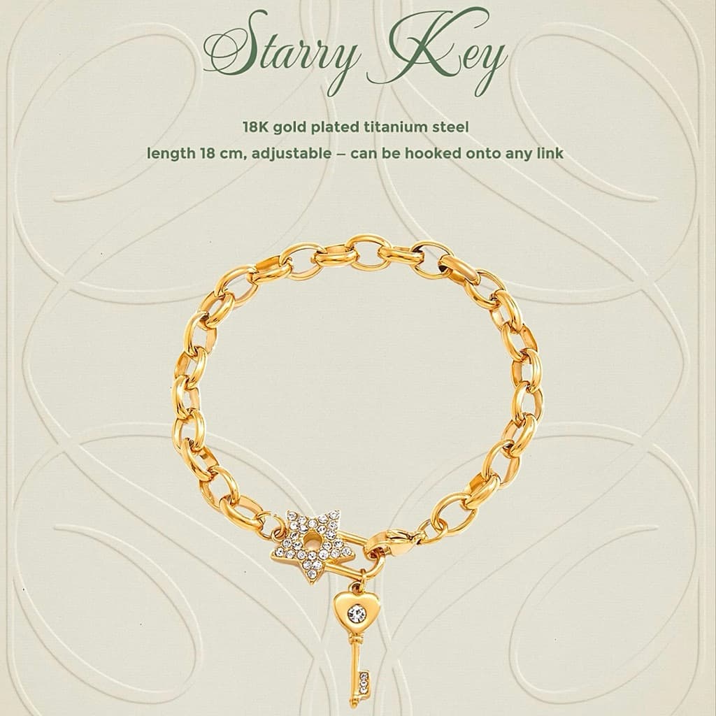 gigaglam starry key bracelet | สร้อยข้อมือ ไม่ลอก ไม่ดำ รูปที่ 2