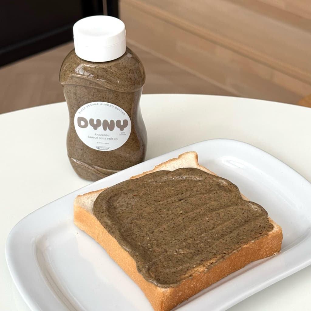 DyNy Almond butter รสงาดำ เนยถั่วอัลมอนด์ ไม่ได้ใส่น้ำตาล ไม่ได้ใส่น้ำมันเพิ่ม รูปที่ 2