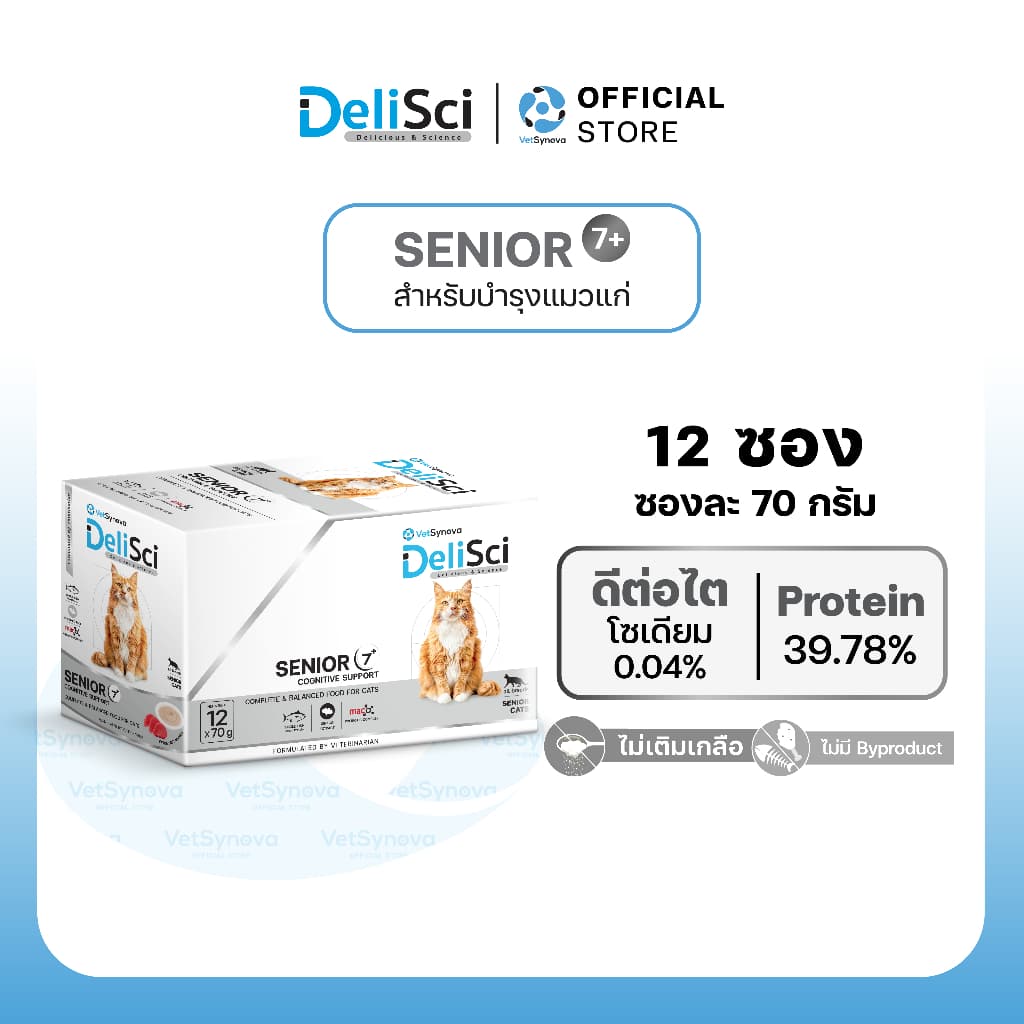 DeliSci Senior สูตรบำรุงสำหรับแมวสูงวัย 1 ลัง อาหารเปียกแมวสูงวัย อาหารแมวสูงวัย อาหารแมว 7 ปี แมวแก่ รูปที่ 2