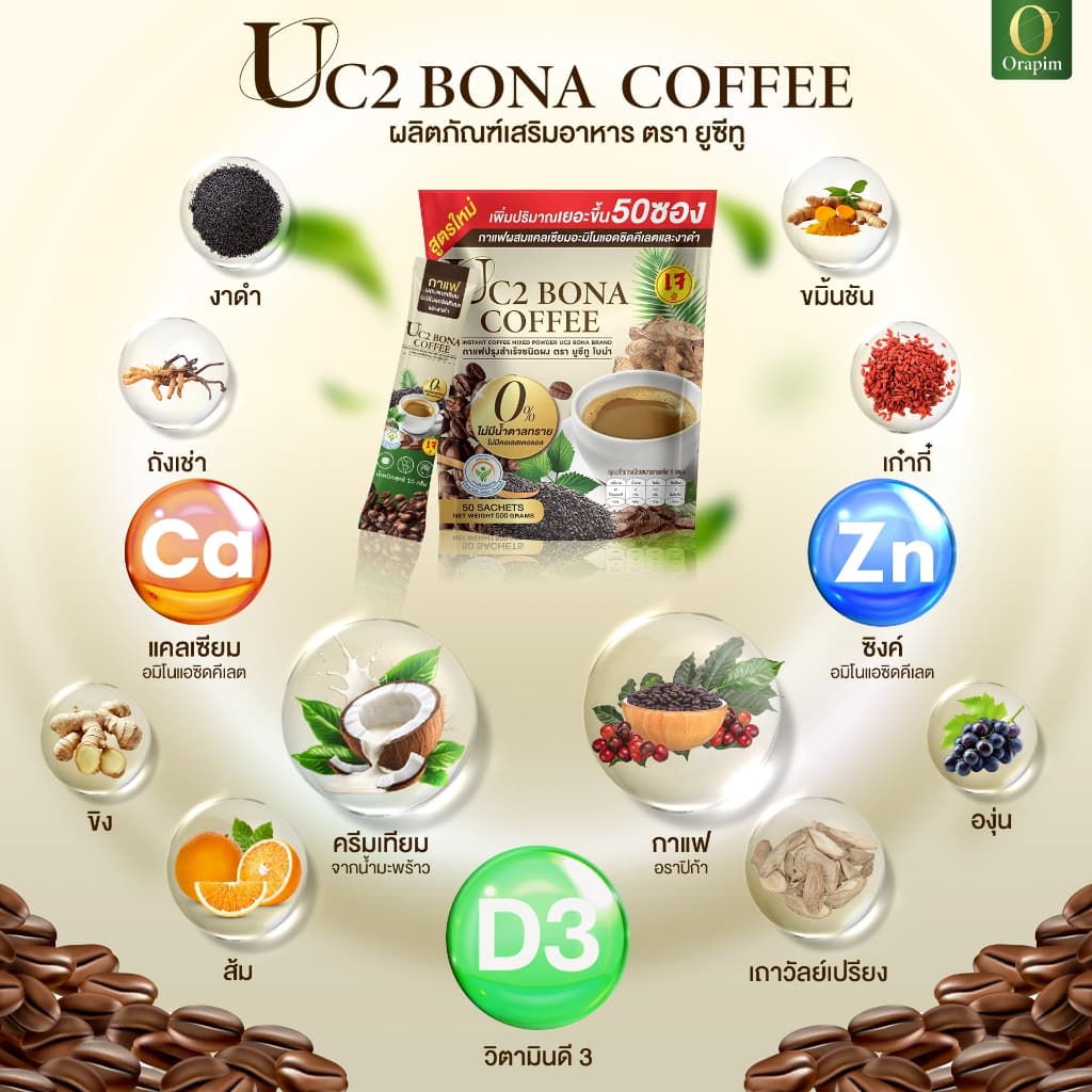 UC2 BONA กาแฟงาดำ ลดอาการปวดเมื่อย ตาพล่ามัว ลดปวดข้อ ปวดเข่าได้ดี รูปที่ 7