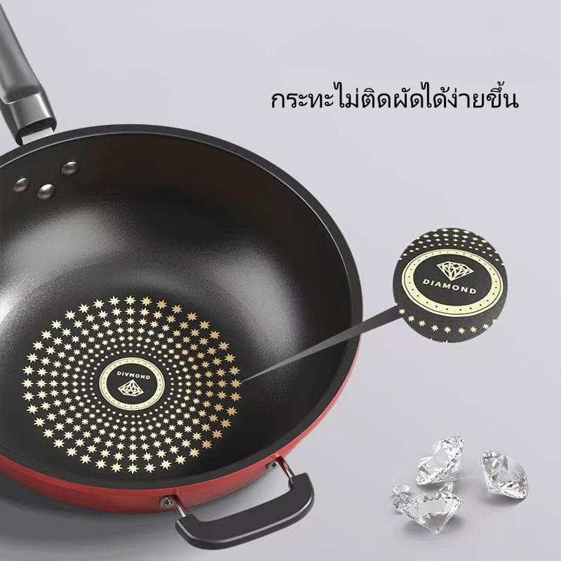 กระทะเคลือบ 30/32/34CM กระทะไม่ติด เคลือบหนาทนทาน กระทะเทฟล่อน ใช้ได้กับเตาทุกประเภท รูปที่ 4