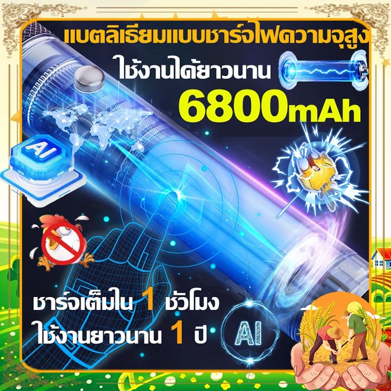 80000m พลังสูง 0.5วิไล่นก เลเซอร์ไล่นกพิราบ เลเซอร์แรงสูง แสงเขียว Laser pointer 303+ถ่านชาร์จ 6800mAh+เครื่องชาร์จ รูปที่ 7