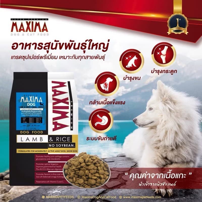 Maxima แม็กซีม่า !!สุนัขพันธุ์เล็กและพันธุ์ใหญ่!! อาหารสุนัขชนิดเม็ด 15 kg รูปที่ 2
