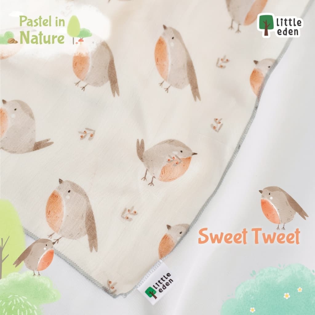 ใหม่! Little Eden - ผ้าอ้อมห่อตัวใยไผ่ 100% 40X40 นิ้ว รูปที่ 5
