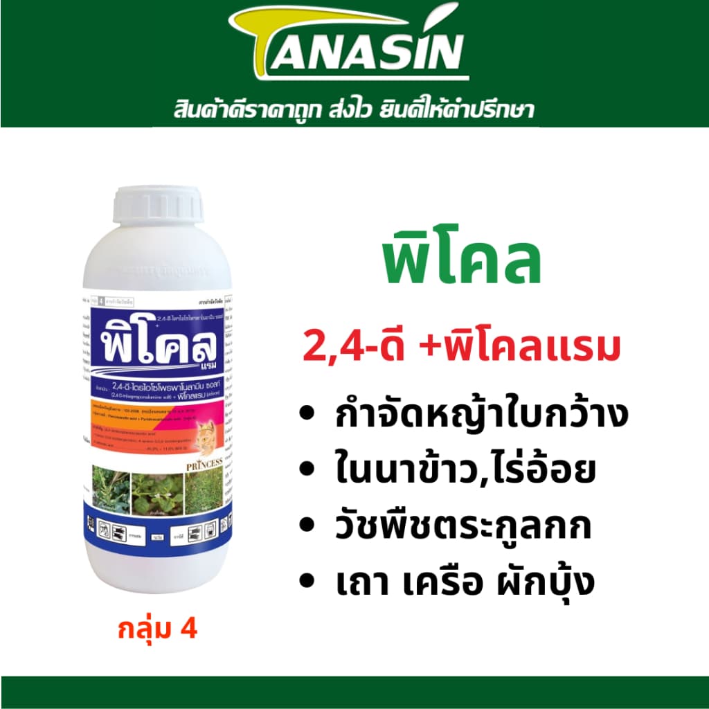 พิโคล 2,4-ดี + พิโคลแรม กำจัดหญ้าในข้าว อ้อย ข้าวโพด กำจัดหญ้าใบกว้าง เถาเครือ ในนาข้าว ไร่อ้อย by Tanasin รูปที่ 3