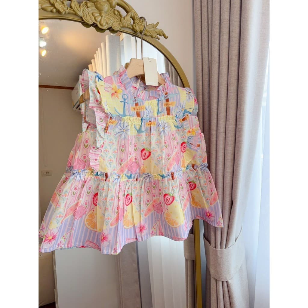 ป้าย Sherbet เสื้อแขนกุดระบาย 2 ชั้นผ้าคอตตอน อก 36 นิ้ว ยาว 21 นิ้ว รูปที่ 6