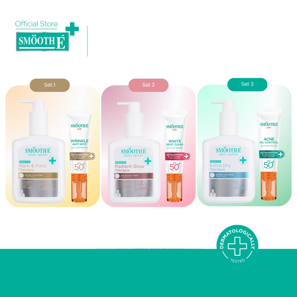 Smooth E Body Serum 180 ml. โลชั่นเซรั่ม 3 สูตร & Smooth E Sun Asta 15 g. รูปที่ 1