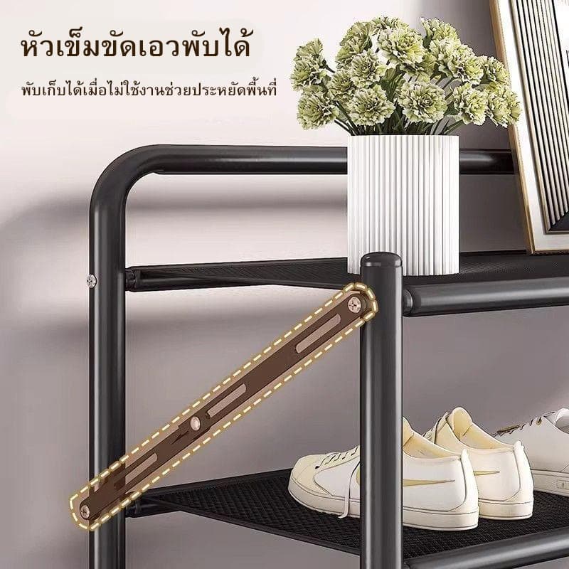ชั้นวางรองเท้าแบบพับเก็บได้ ชั้นวางรองเท้า 2/6ชั้น ชั้น ชั้นวางอเนกประสงค์ ประหยัดพื้นที่ รูปที่ 4