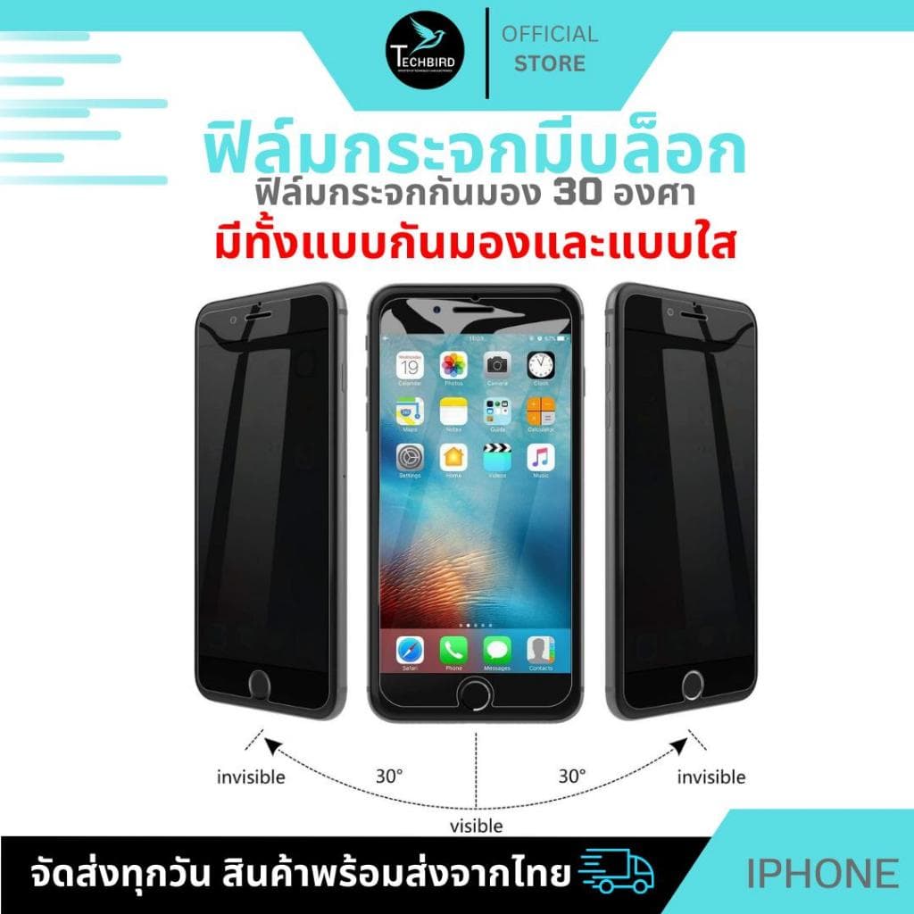 ฟิล์มกระจกใช้สำหรับ iPhone 17 16 15 14 14Pro Max 13Pro 13 12 11Pro Max 11 XS max แบบเติมจอ กันมองกันเสือก รูปที่ 2