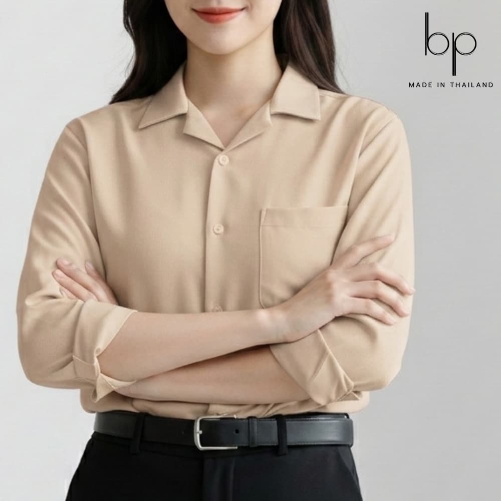 bp เสื้อเชิ้ตแขนยาว7สี คอปก ผ้าไหมอิตาลี ไซส์M-4XL รูปที่ 4