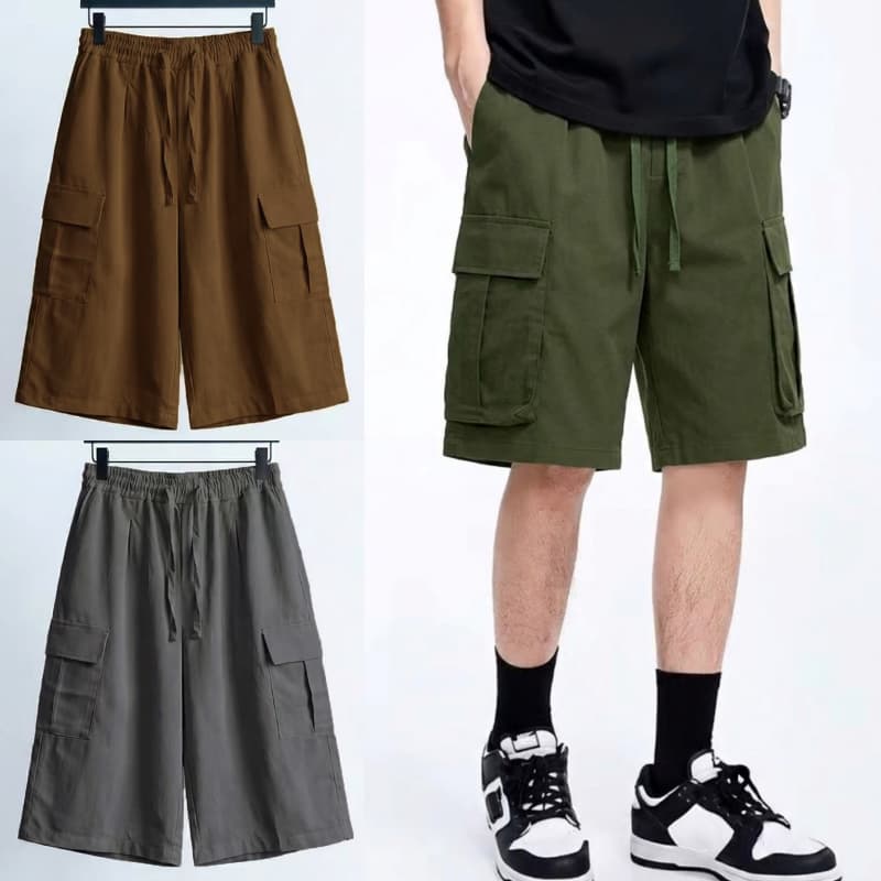 SpinnyHouseกางเกงเดินป่า กางเกงขาสั้น ทรงUNISEX มีไซส์ M-3XL เอวยางยืด กระเป๋าข้าง คาร์โก้ขาสั้น รุ่น เดินป่าขาสั้น รูปที่ 1