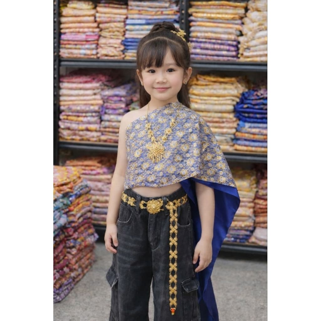 สไบลูกไม้ สไบเด็กหญิงลูกไม้2ชั้น รูปที่ 1