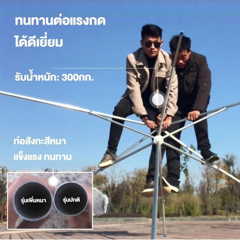 ร่มสนาม ร่มกันแดดสนามใหญ่ ร่มสนาม 3m ร่มร้านค้ากันแสงUVขนาดใหญ่ ในสวน กลางแจ้ง ตลาดนัด ขายของ ป้องกันแสงแดด เอียงได้ รูปที่ 3