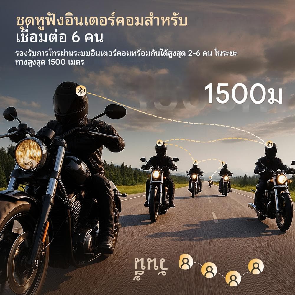 GEARELEC H8 หมวกกันน็อคบลูทูธ บลูทูธ 5.3 กันน้ำ IP67 ลดเสียงรบกวนอัจฉริยะ CVC&DSP แบ่งปันเพลง เอฟเฟกต์เสียงอีคิว FM รูปที่ 3
