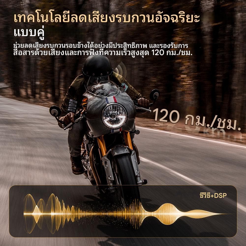 GEARELEC H8 หมวกกันน็อคบลูทูธ บลูทูธ 5.3 กันน้ำ IP67 ลดเสียงรบกวนอัจฉริยะ CVC&DSP แบ่งปันเพลง เอฟเฟกต์เสียงอีคิว FM รูปที่ 7