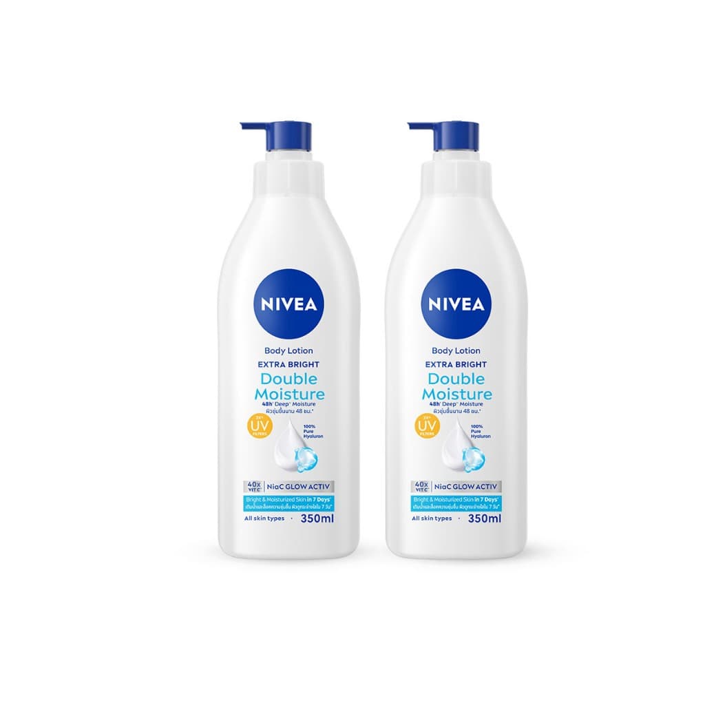 นีเวีย บอดี้ โลชั่น เอ็กซ์ตร้า ไบรท์ ดับเบิ้ล มอยส์เจอร์ 350 มล. 2ชิ้น NIVEA รูปที่ 9