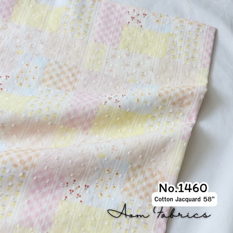 Aom Fabricsคอตตอน แจ็คการ์ด คอตตอน100% ทอเสริมเทคเจอร์ปุยปุยน่ารักมาก หน้ากว้าง 58 นิ้ว รูปที่ 3