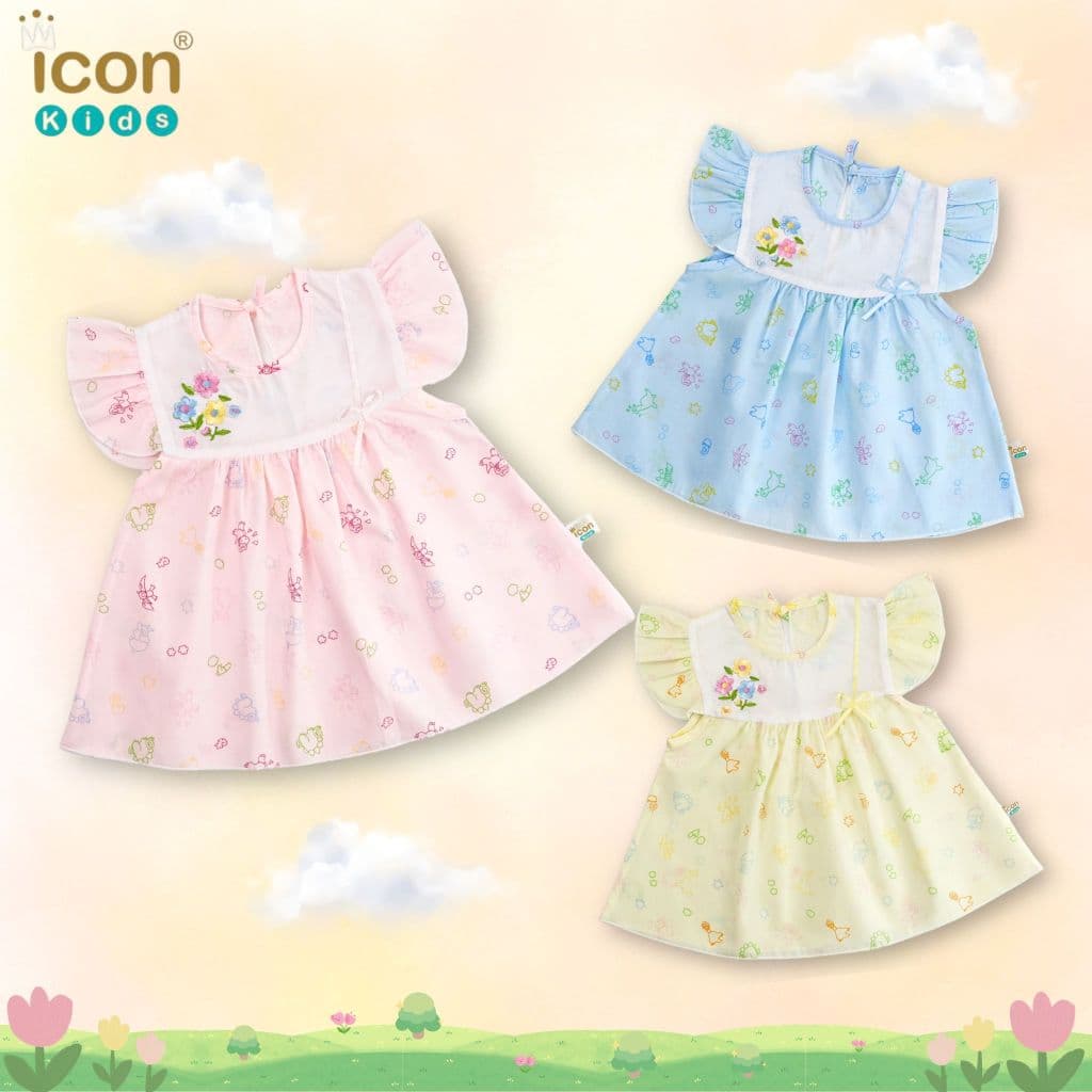 ICON KIDS ชุดกระโปรงลูกสาว 0-12 เดือน ผ้าป่าน น่ารักใส่สบาย จากผ้าฝ้ายธรรมชาติ | Baby trend รูปที่ 7