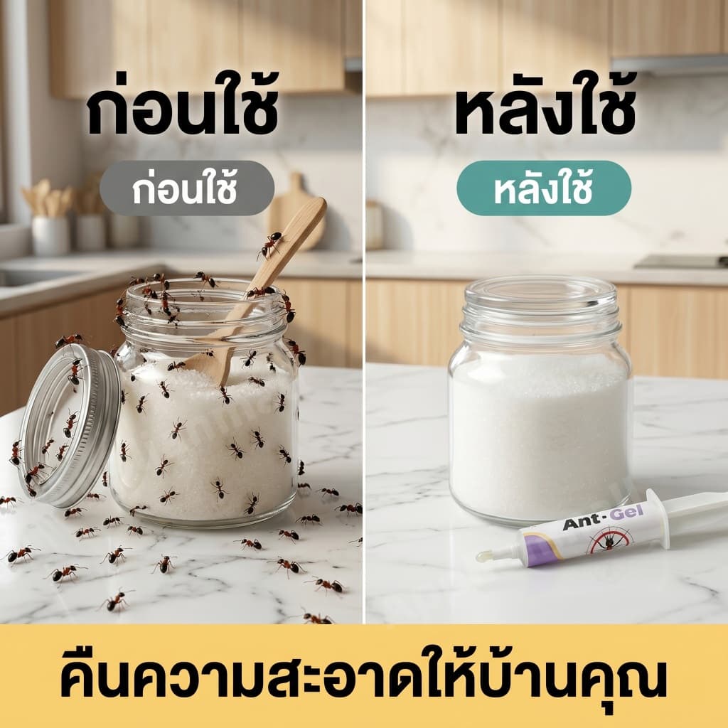เจลกำจัดมด สูตรไร้สารพิษ ปลอดภัยในห้องครัว ฆ่ามดตายยกรัง เหยื่อมดคุณภาพสูง ใช้งานง่าย ไม่ทิ้งคราบ รูปที่ 5