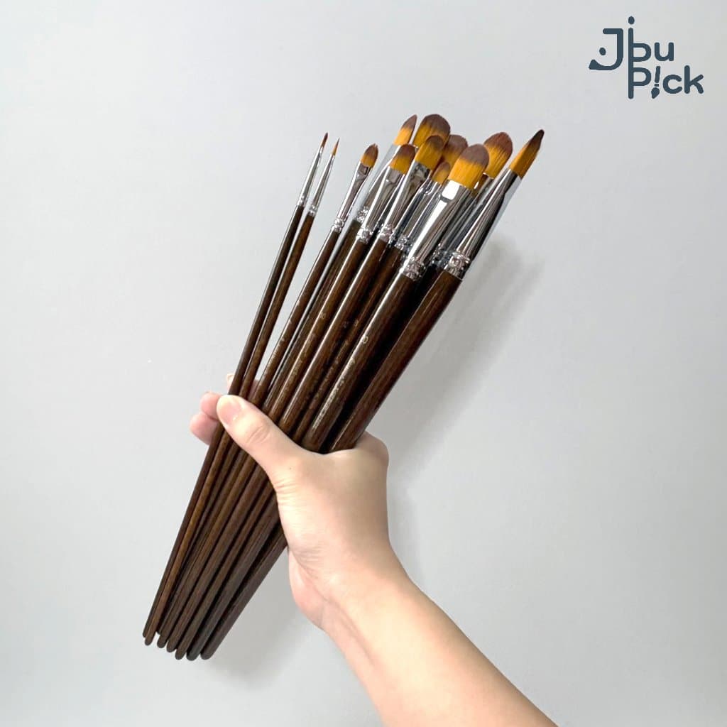Jibu'Pick พู่กันทรงลิ้นแมว เกลี่ยสีง่าย ด้ามยาว ขนแน่น - Giorgione รูปที่ 5