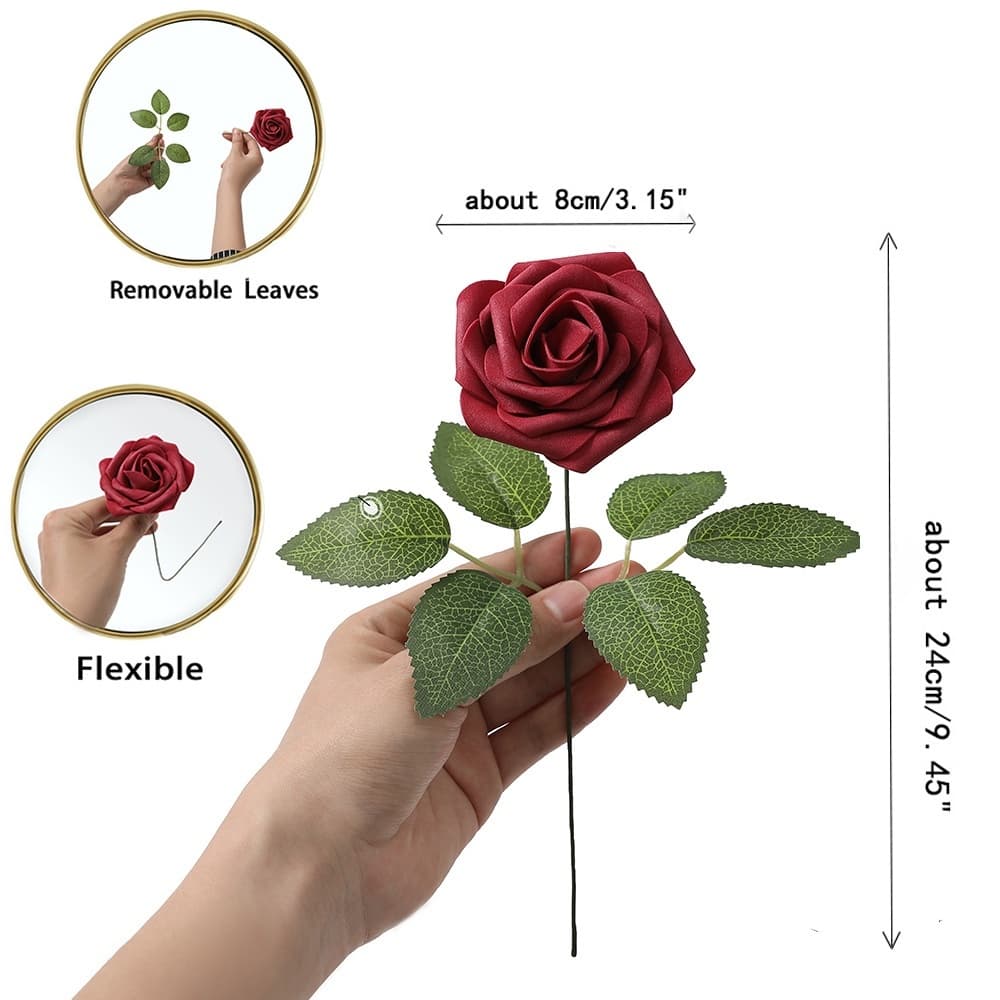 10pcs/set ช่อดอกกุหลาบประดิษฐ์สวยงาม น่าประทับ เป็นของขวัญคู่รักที่สมบูรณ์แบบ ทุกเทศกาลใช้ได้ ทันที รูปที่ 9
