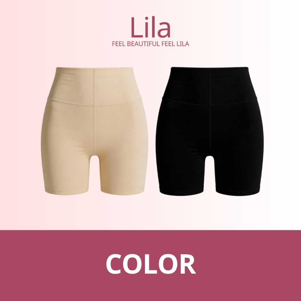 Lila กางเกงกันโป๊ผู้หญิง กางเกงซับในขาสั้น ผ้าไหมน้ำแข็ง กางเกงซับในเอวสูง ไม่เห็นขอบชัด ไม่อึดอัด เก็บพุงเบาๆ ใส่กับเดร รูปที่ 6